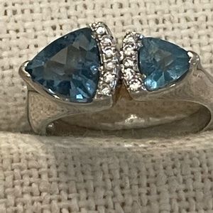 Sterling silver London blue topaz ring